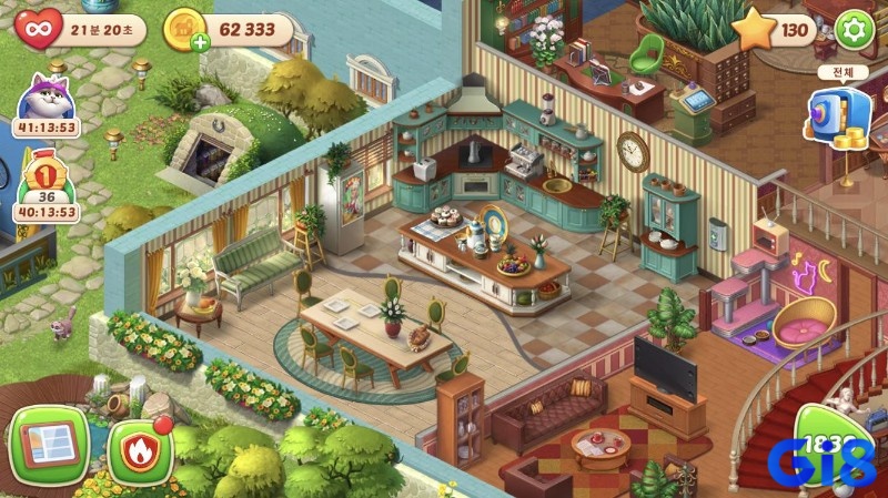 Câu chuyện cảm động và dàn nhân vật đa dạng chính là yếu tố giữ chân người chơi Homescapes lâu dài.