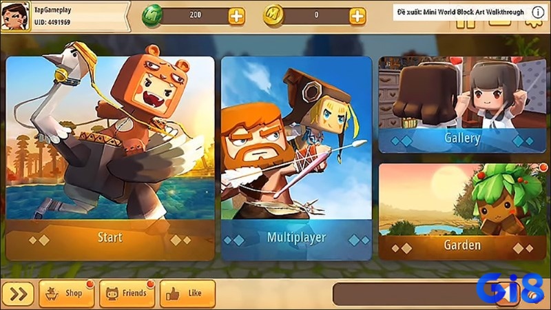 Game mini world block art nổi bật với hệ thống xây dưng khối vuông độc đáo theo sở thích của mỗi người