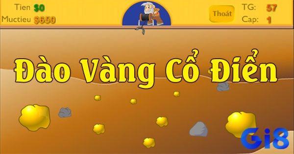 Game đào vàng online có lối chơi cổ điển với hình ảnh thợ mỏ kéo vàng bằng cần cẩu