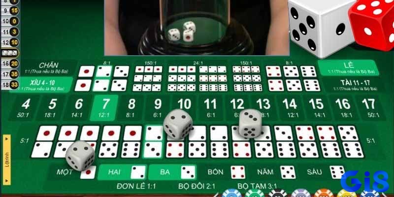 Các cửa đặt và tỷ lệ trả thưởng đa dạng trong trò chơi tài xỉu.